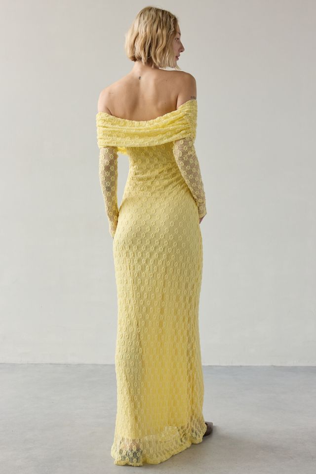 Bardot Adoni Foldover Off-The-Shoulder Stretch Lace Maxi Dress #1