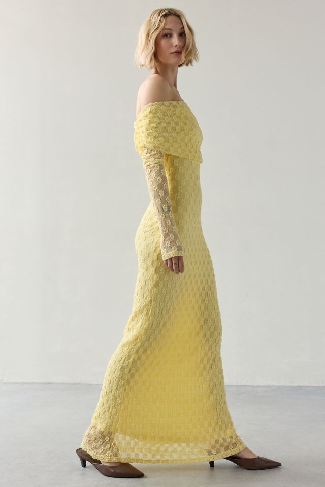 Bardot Adoni Foldover Off-The-Shoulder Stretch Lace Maxi Dress #3