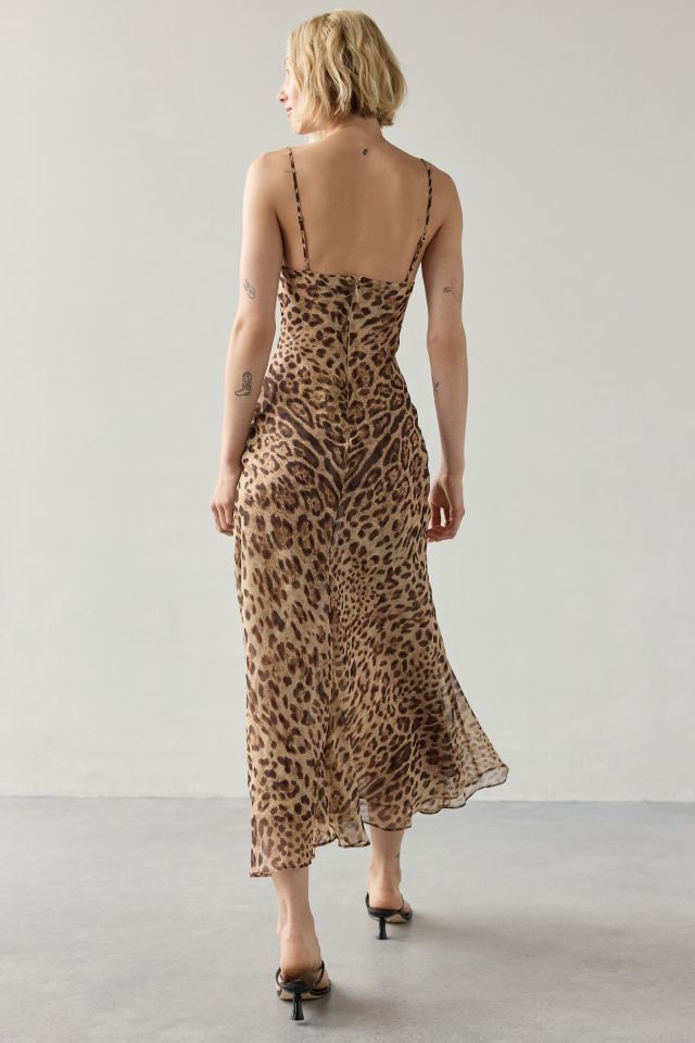 Bardot Monroe Leopard Print Cowl Neck Cami Maxi Dress #3