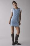 UO Maisie High-Neck Denim Shift Mini Dress