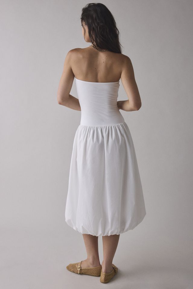 UO Nolee Drop Waist Bubble Hem Tube Midi Dress #2