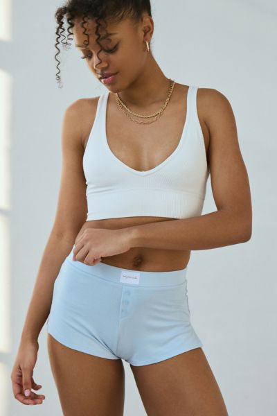 Out From Under Kiera Modern Sleep Micro Sleep Shortie In Light Blue, Women's At Urban Outfitters In Light Blue