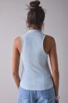 UO Party Girl Cotton-Blend Button Down Sleeveless Shirt
