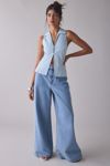UO Party Girl Cotton-Blend Button Down Sleeveless Shirt