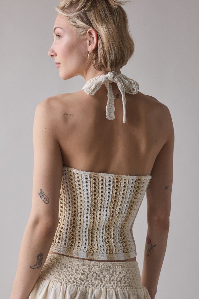 Kimchi Blue Tulum Crochet Halter Top #1
