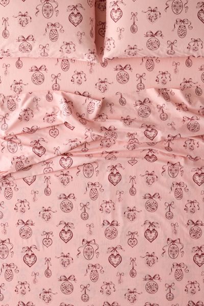 Urban Outfitters Locket Patterned Core Sheet Set In Pink At