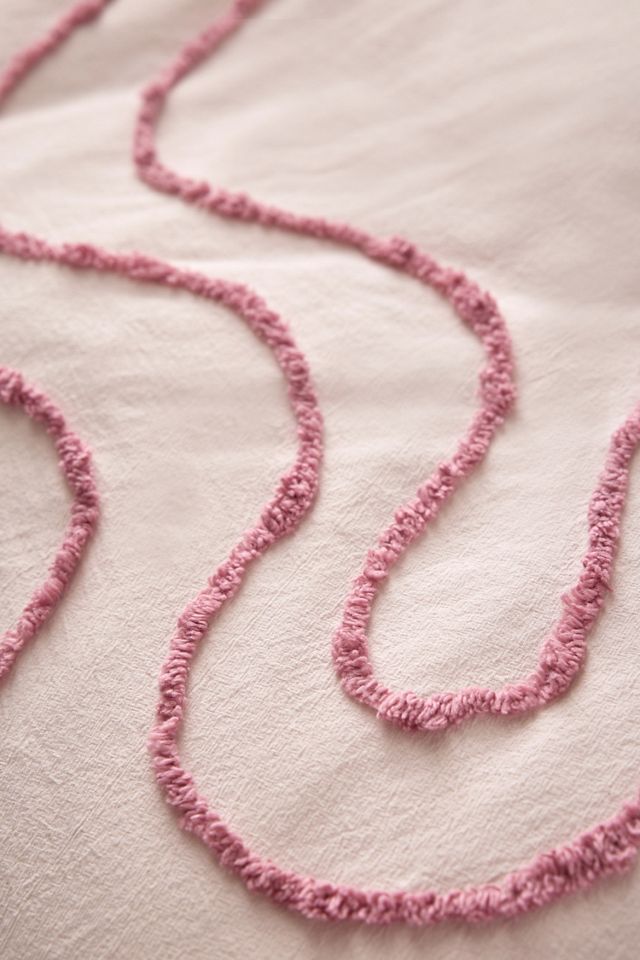 Wiggle Bordered Tufted Duvet Cover