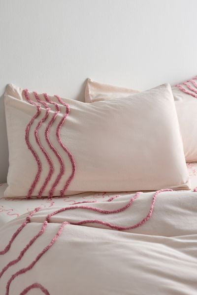 Urban Outfitters Wiggle Bordered Tufted Sham Set In Pink At