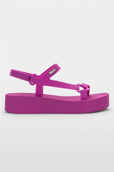 Shop Melissa Downtown Strappy Platform Sandal In Dark Pink, Women's At Urban Outfitters