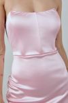 UO Vivien Corseted Strapless Satin Mini Dress