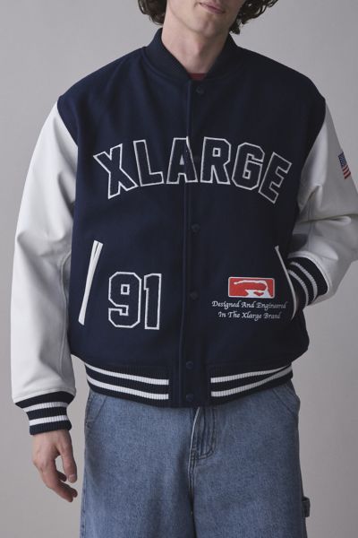 Vintage BUTWIN 80s/ヴィンテージジャケット/XXLネイビー Vtg 70s Butwin Blue Full Zip Sailor Collar Lined Letterman