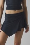 UO Arlette Cupro Boatneck Top & Asymmetric Mini Skort Set