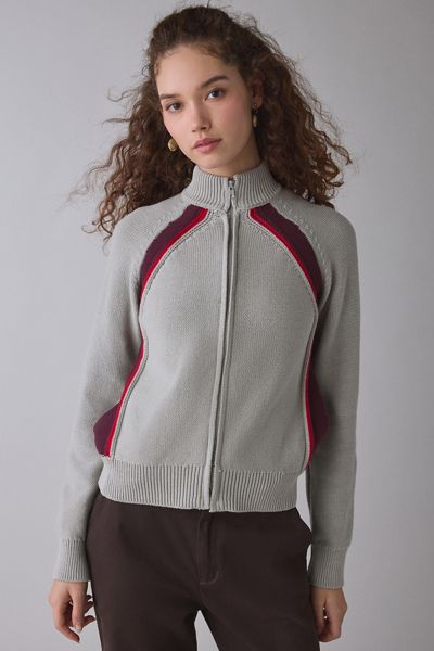 OBEY Lizzie Zip-Front Mock Neck Sweater