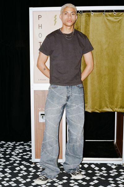 Bdg Nitro Barbed Wire Baggy Fit Jean In Barbed Baby Blue, Men's At Urban Outfitters