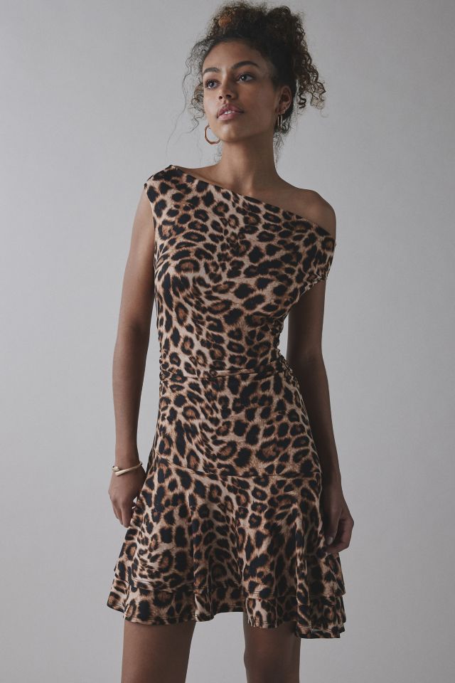 UO Happy Hour Asymmetrical Off-The-Shoulder Mini Dress #3