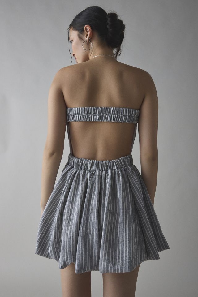 Kimchi Blue Coastal Stripe Strapless Open-Back Bubble Romper #2