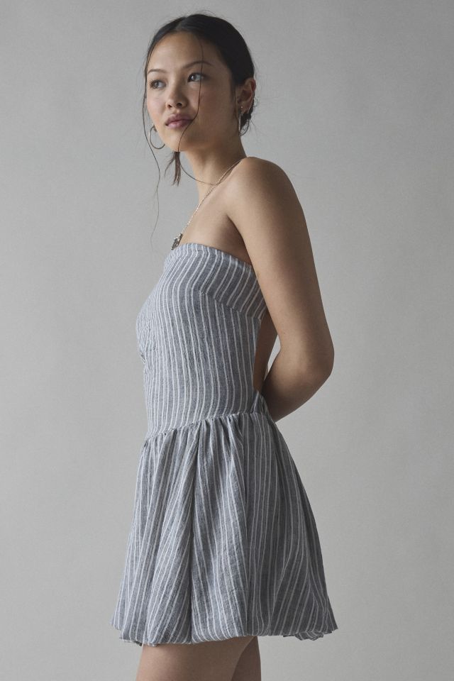 Kimchi Blue Coastal Stripe Strapless Open-Back Bubble Romper #3
