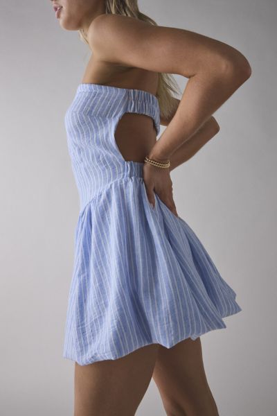 Kimchi Blue Coastal Stripe Strapless Open-Back Bubble Romper Product Page