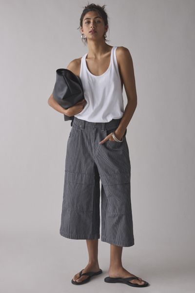 BDG TATE UTILITY WIDE-LEG CROP PANT IN BLACK, WOMEN'S AT URBAN OUTFITTERS 