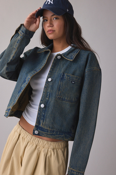 OBEY Ines Boxy Cropped Denim Jacket | Urban Outfitters