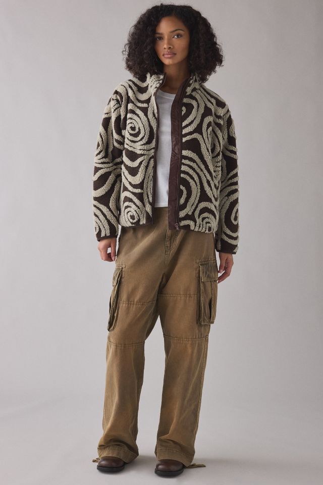 OBEY Swirls Jacquard Piled Fleece Zip-Up Jacket #2
