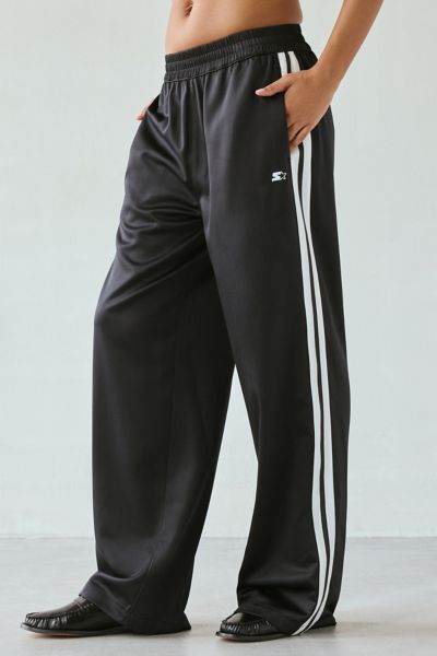Starter Side-stripe Wide-leg Track Pant In Black, Women's At Urban Outfitters In Black