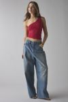 UO Harlow Lace Asymmetrical One-Shoulder Crop Top