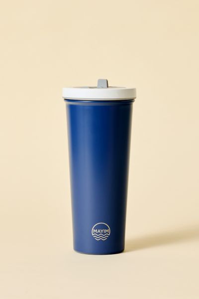 Mayim Color Block Flip Straw Tumbler In Navy Mix At Urban Outfitters
