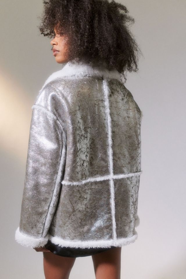 Leigh Oversized Faux Fur Trim Jacket #1
