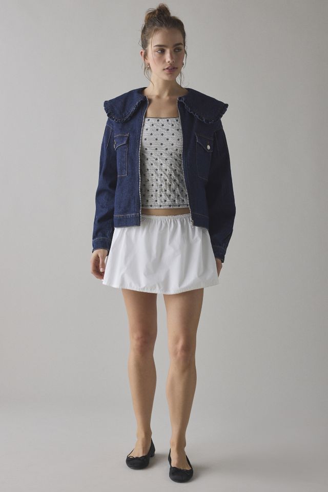 Kimchi Blue Freddie Ruffle Collar Denim Jacket #1