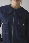 Kimchi Blue Freddie Ruffle Collar Denim Jacket