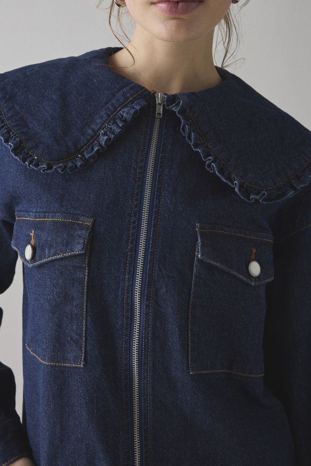 Kimchi Blue Freddie Ruffle Collar Denim Jacket #2