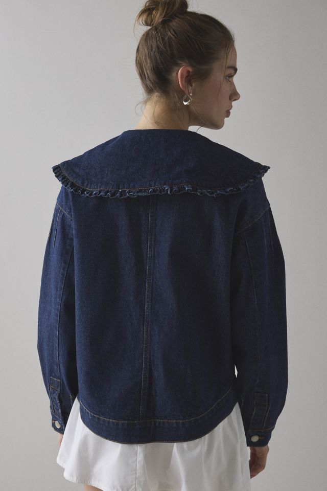 Kimchi Blue Freddie Ruffle Collar Denim Jacket #3