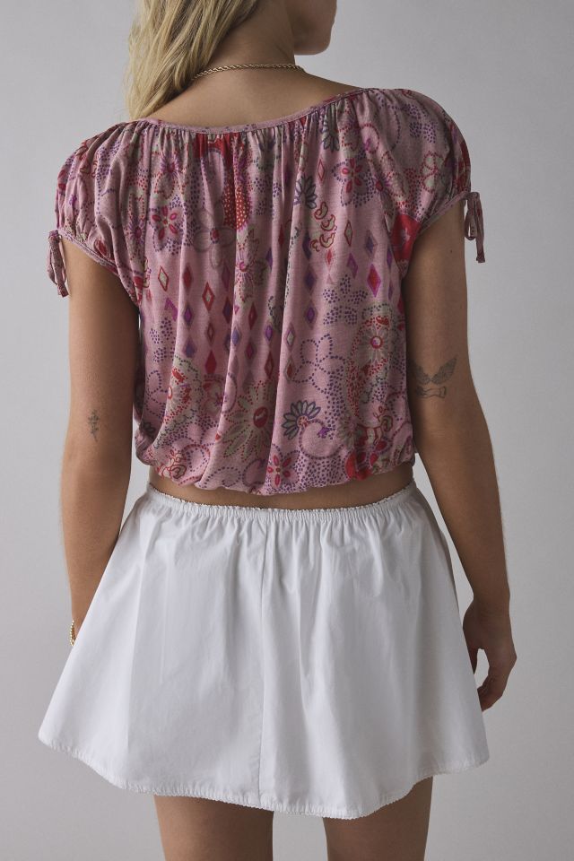 UO Chappel Prairie Scoop Neck Cropped Blouse #1