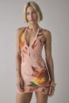 AFRM Desert Tropical Kaylee Mesh Long Sleeve Crop Top
