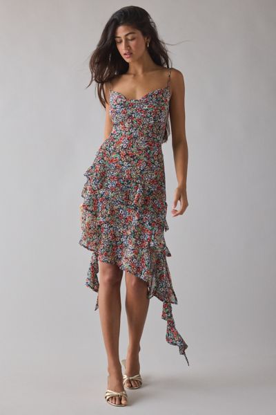 Robe Slip Mi-Longue à Volants Étagés en Cascade Ashmont AFRM
