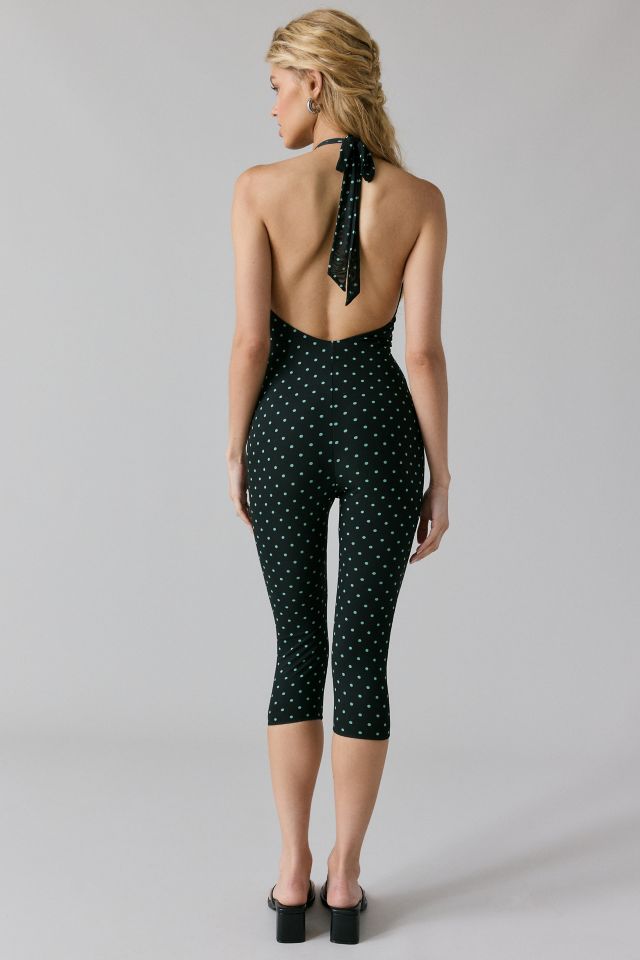Combinaison Lucia à pois et dos nu avec col halter AFRM #2