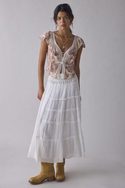 Kimchi Blue Cameron Lace Trim Tie-Front Top Product Page