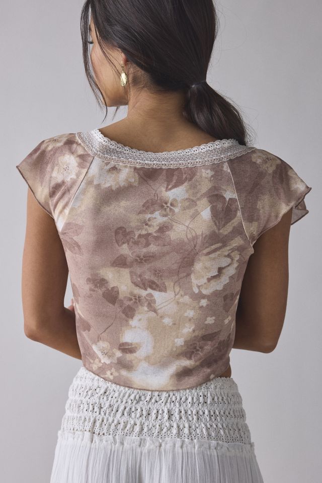 Kimchi Blue Cameron Lace Trim Tie-Front Top #3