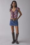 Kimchi Blue Cameron Lace Trim Tie-Front Top