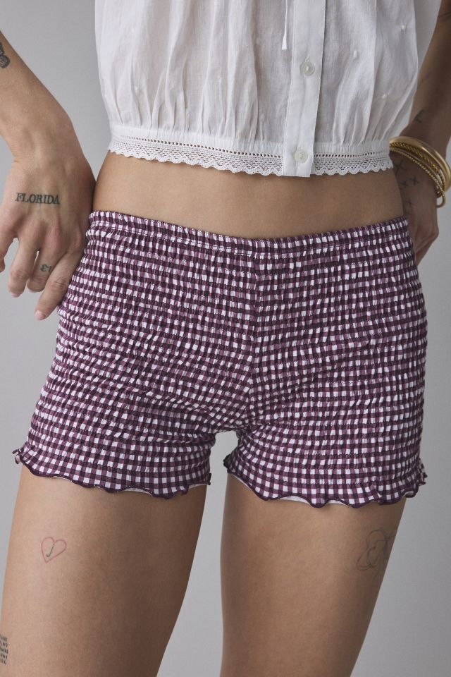Motel Ritala Gingham Shirred Micro Short #1