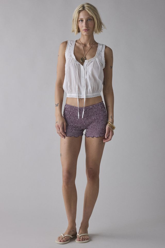 Motel Ritala Gingham Shirred Micro Short #3