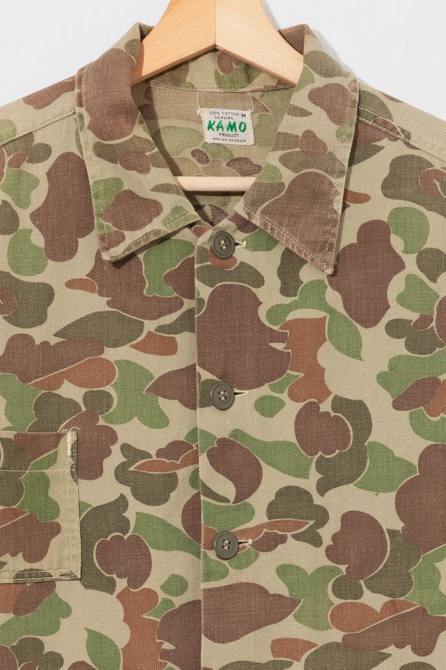 Vintage 1960s Distressed Duck Camouflage Chore Jacket #1