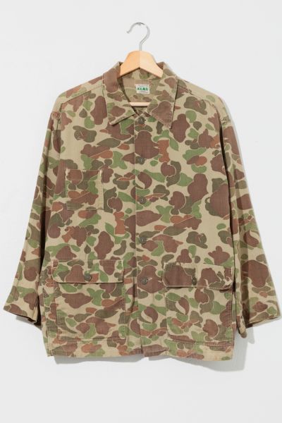 Vintage 1960s Distressed Duck Camouflage Chore Jacket