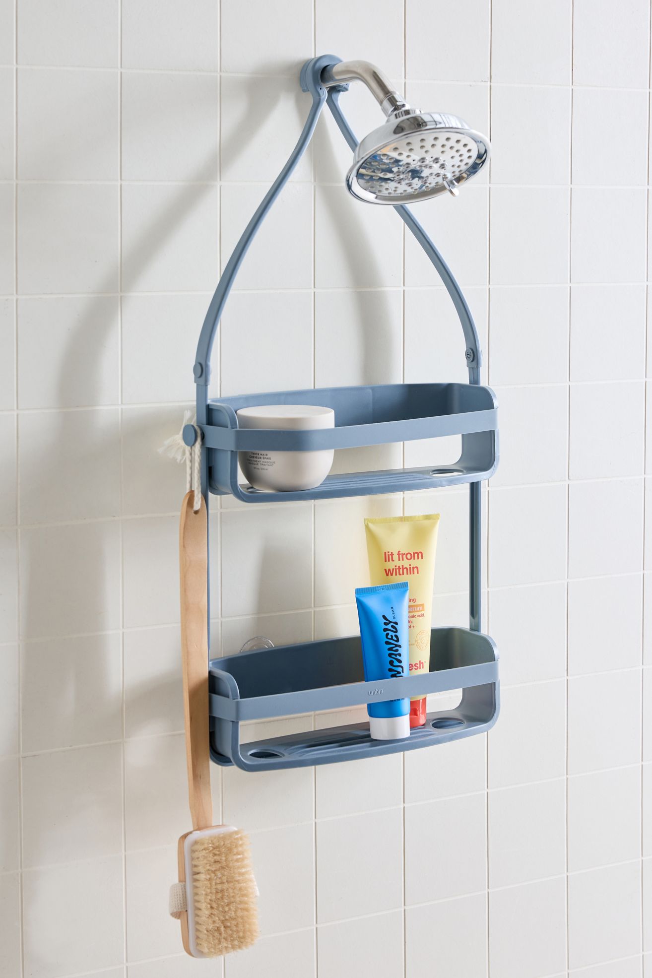 Two-Tier Plastic Flex Shower Caddy - Blue, Regular, ONE SIZE