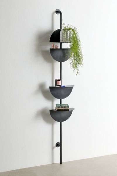 Urban Outfitters Kiera Adjustable Steel Wall-mounted Shelf In Black At