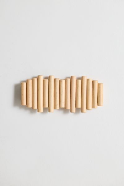 Urban Outfitters Mari Wood Modern Wall Multi-hook In Natural At