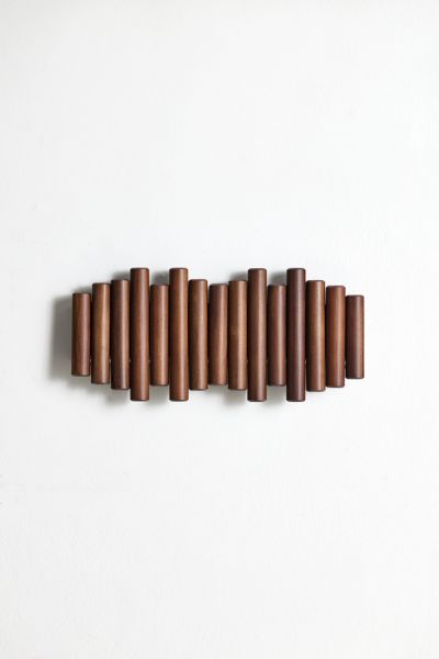 Urban Outfitters Mari Wood Modern Wall Multi-hook In Dark Brown At