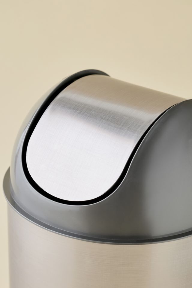 Chrome Swing-Top Lid Trash Bin #1