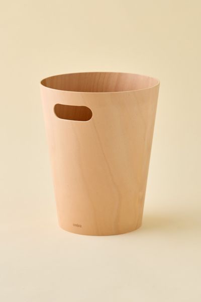 Wooden Handled Trash Bin